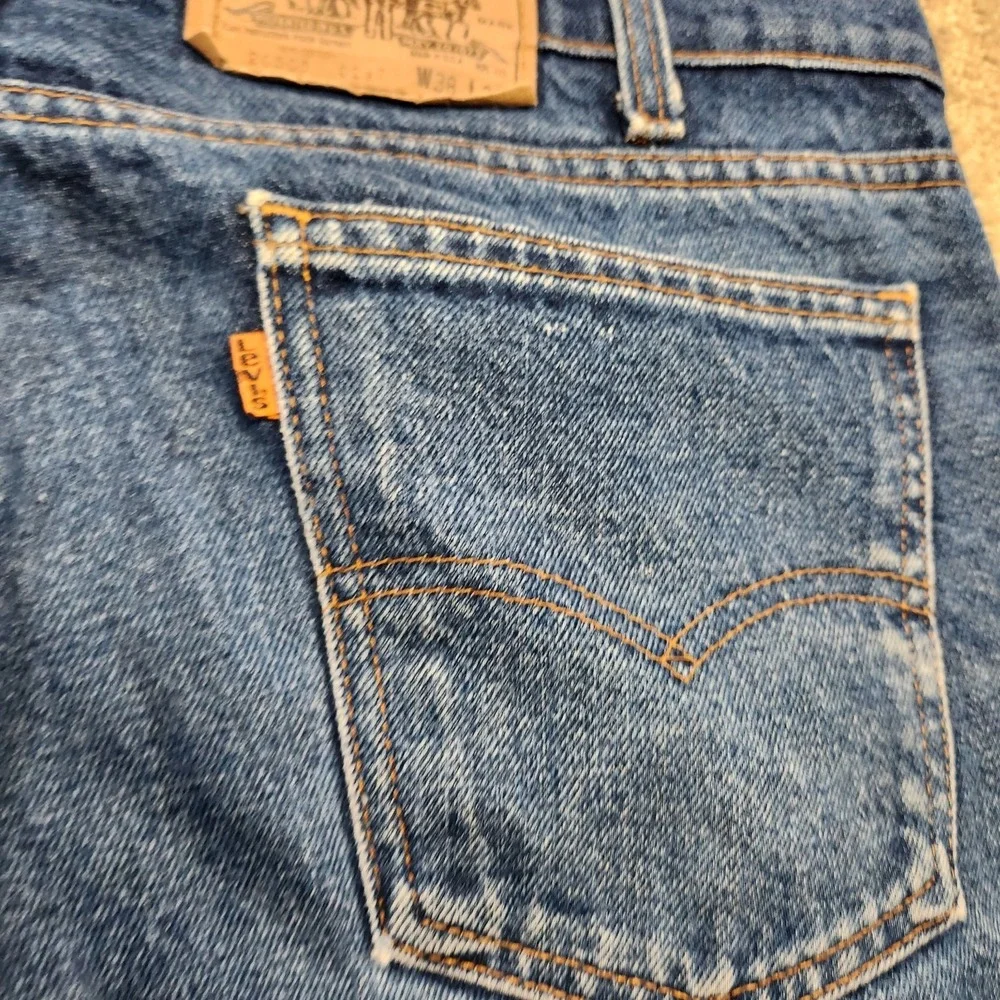 Vintage Levis 505 0217 Jeans Men 38x31 Orange Tab 80s USA Made Whiskers Straight